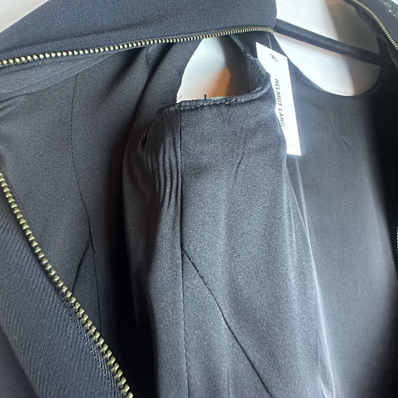 ❗️NEW Helmut Lang Crystal Leather Black Two Tone Asymmetrical Sheath Dress - Picture 13 of 17